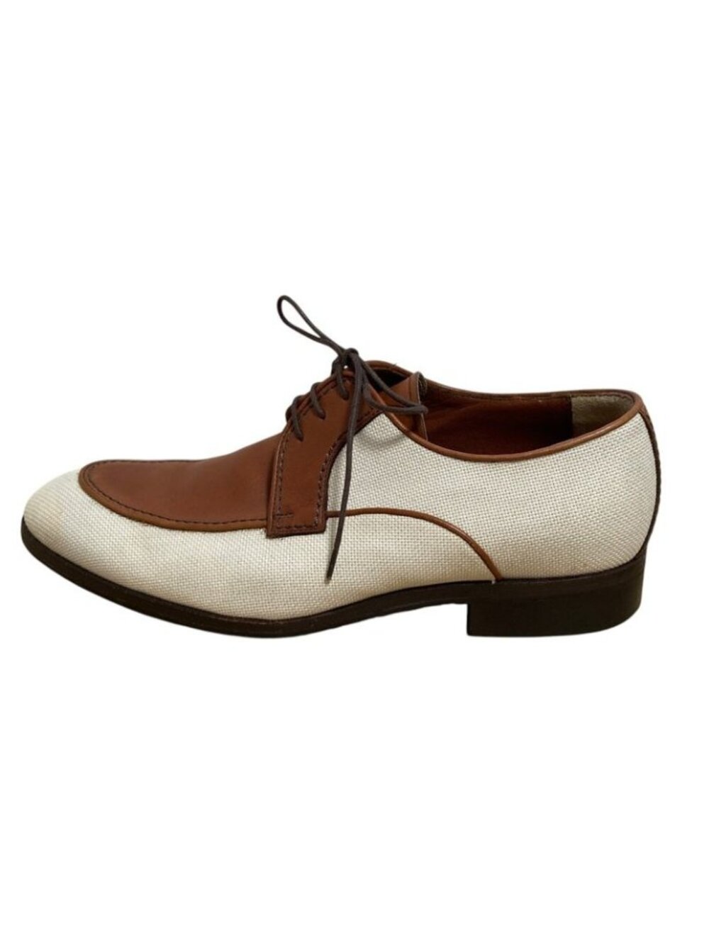 Louis Vuitton Leather Canvas Business Shoes Brown Ecru - Picture 3 of 13